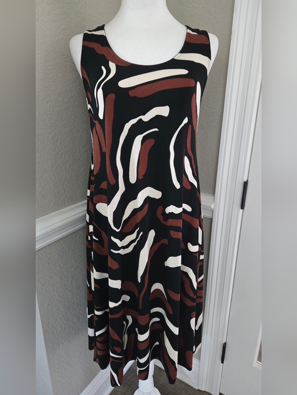 Chico's Travelers Charming Wave Abstract Tank Dress, Size 0 (Small)